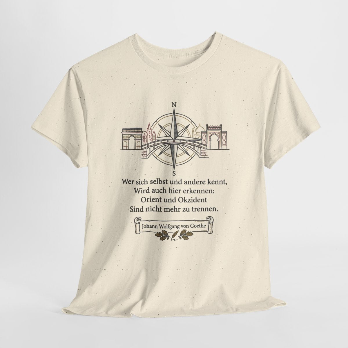 Unisex T-Shirt mit Zitat - Goethe - Orient und Okzident – hanging-1
