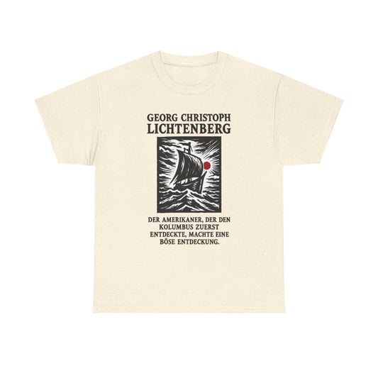Unisex T-Shirt mit Zitat - Lichtenberg - Der Amerikaner – front