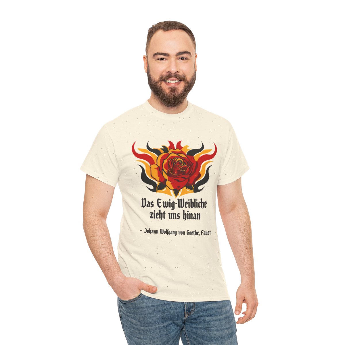 Unisex T-Shirt mit Zitat - Goethe - Das Ewig-Weibliche – person-3