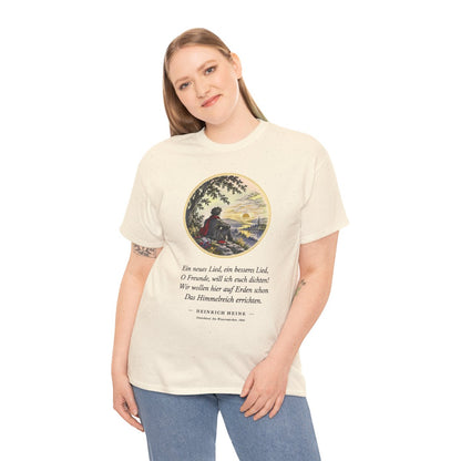 Unisex T-Shirt mit Zitat - Heine - Ein neues Lied, ein besseres Lied – person-2