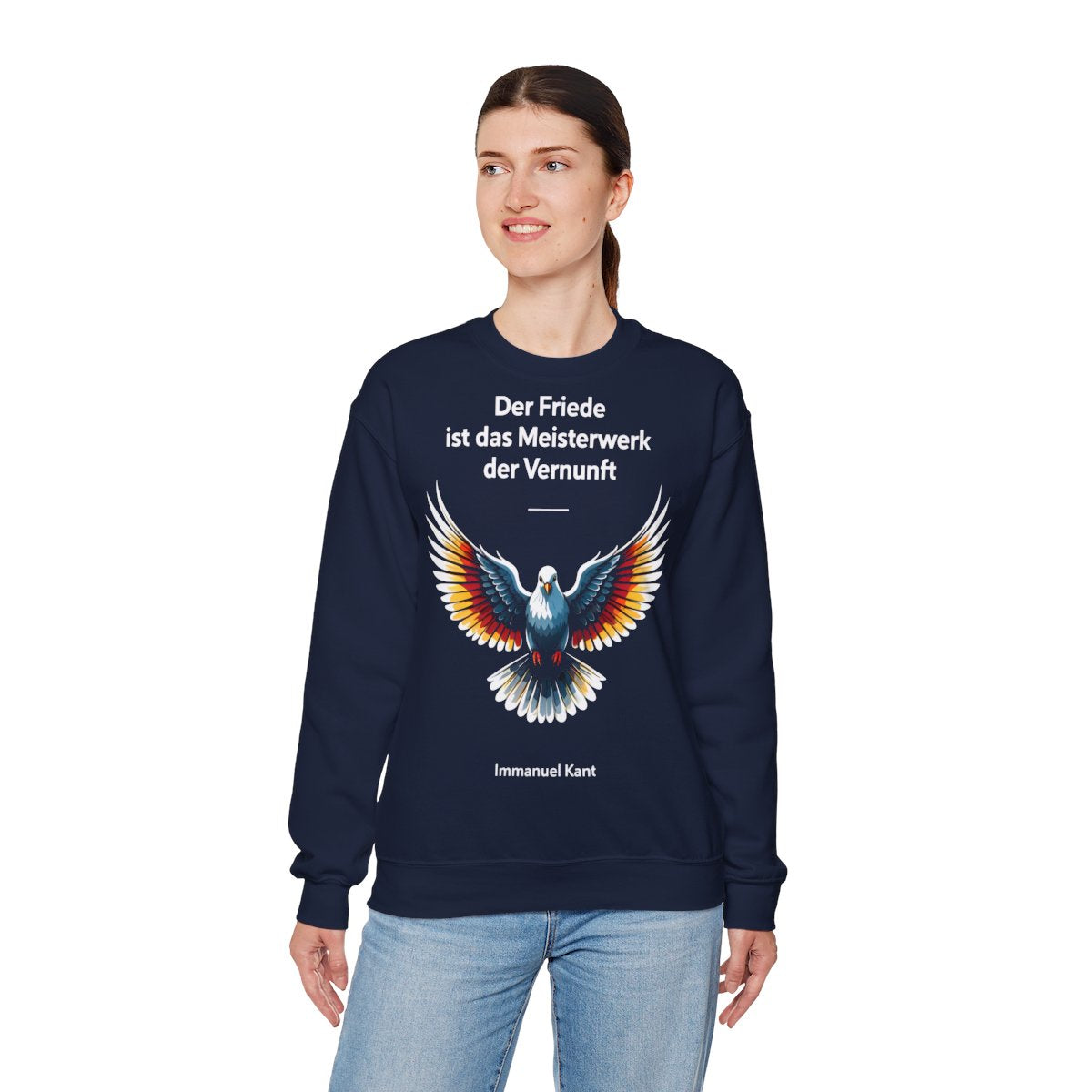 Unisex Sweatshirt mit Taube und Zitat - Kant – person-4