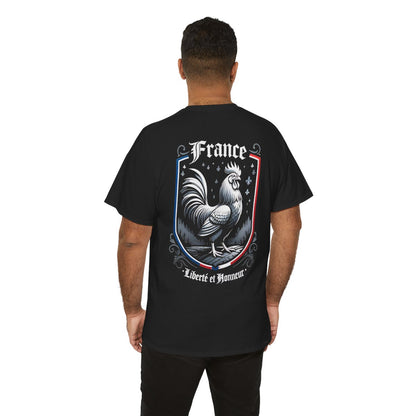 Unisex T-Shirt mit Hahn und Spruch - Frankreich – person-6-back