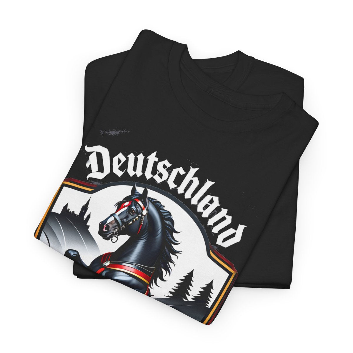 Unisex T-Shirt mit Pferd und Spruch - Deutschland – folded