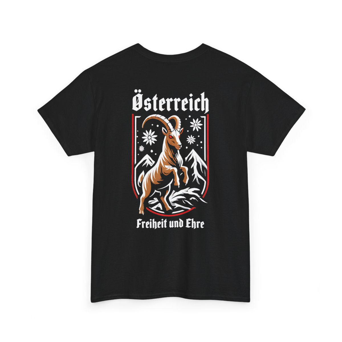 Unisex T-Shirt mit Steinbock und Spruch - Österreich – back-2