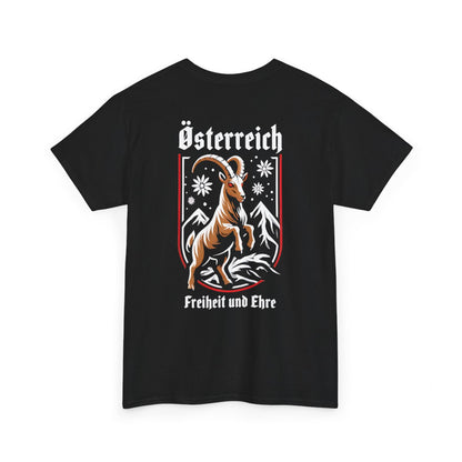 Unisex T-Shirt mit Steinbock und Spruch - Österreich – back-2