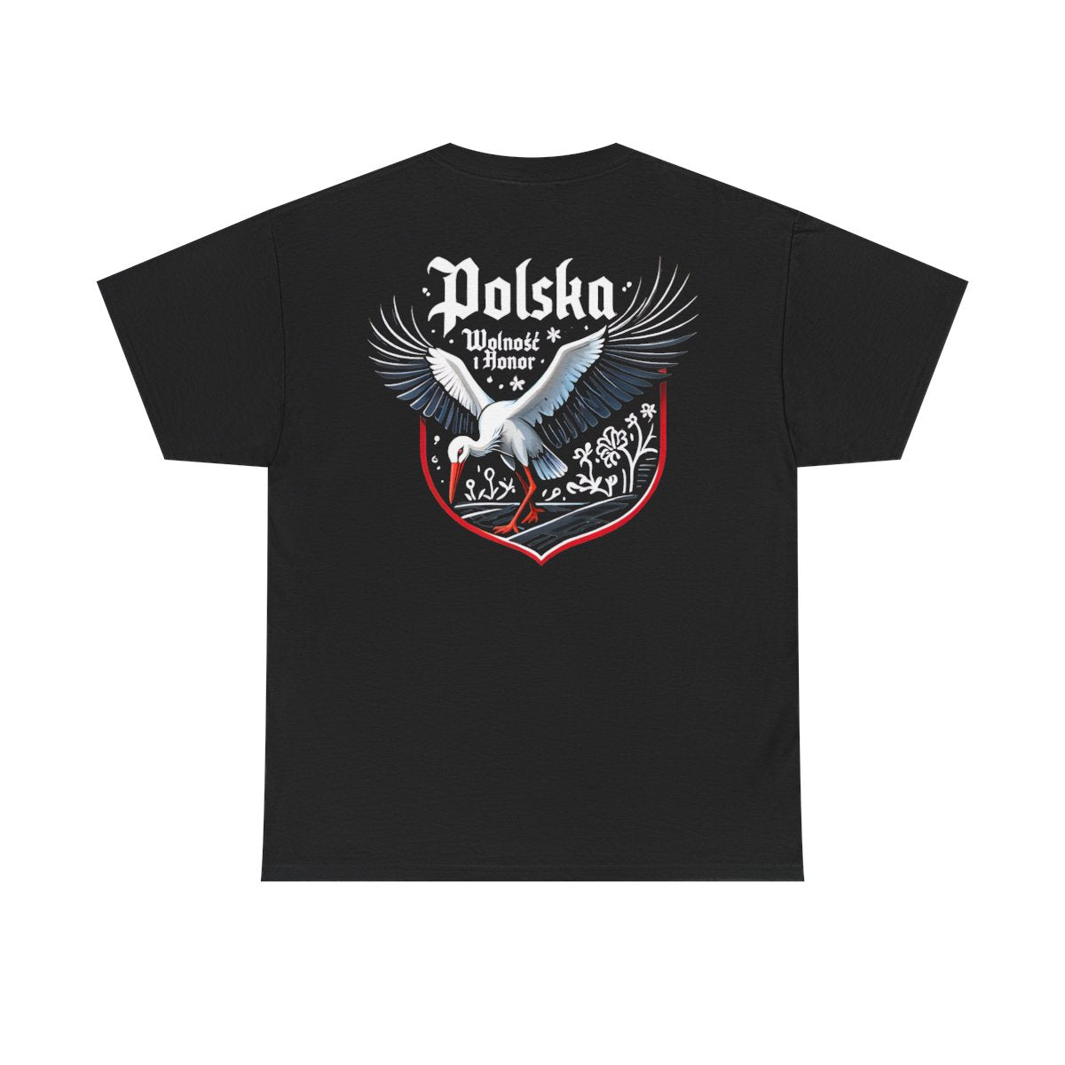 Unisex T-Shirt mit Storch und Spruch - Polen – back