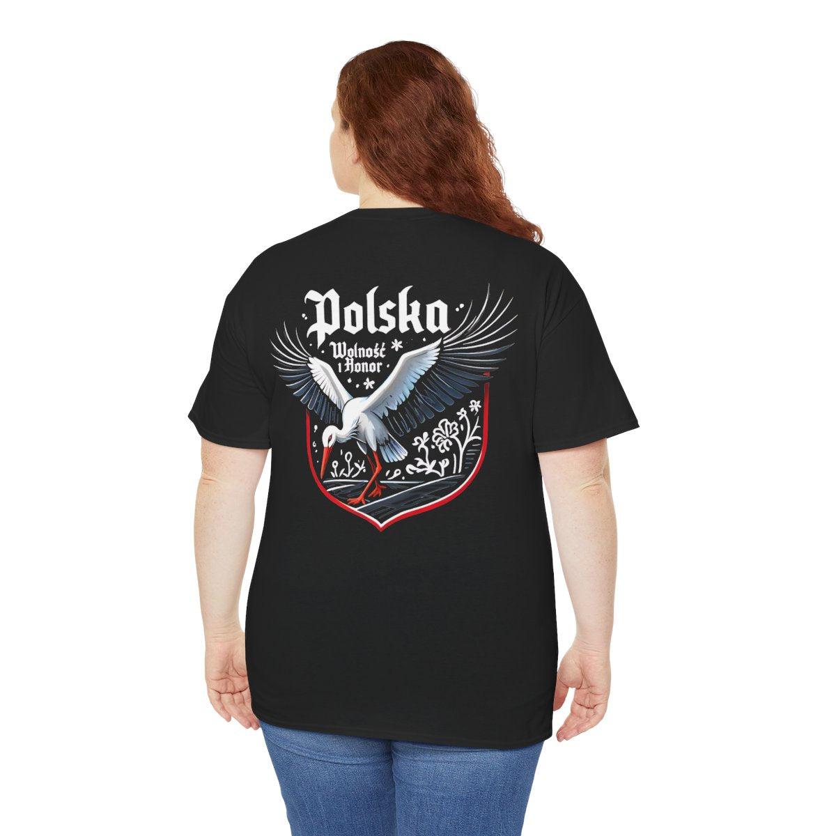 Unisex T-Shirt mit Storch und Spruch - Polen – person-5-back