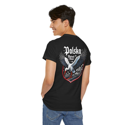 Unisex T-Shirt mit Storch und Spruch - Polen – person-8-back