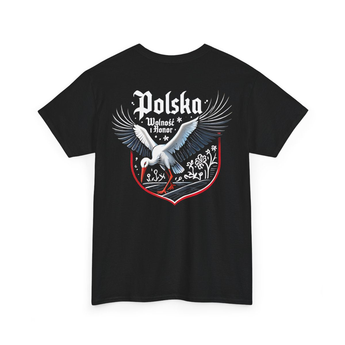Unisex T-Shirt mit Storch und Spruch - Polen – back-2