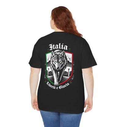 Unisex T-Shirt mit Wolf und Spruch - Italien – person-5-back