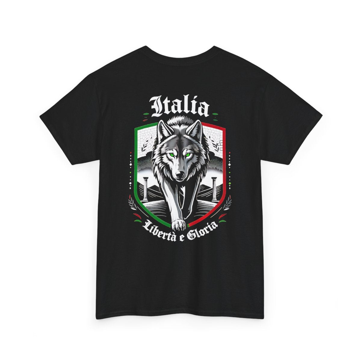 Unisex T-Shirt mit Wolf und Spruch - Italien – back-2